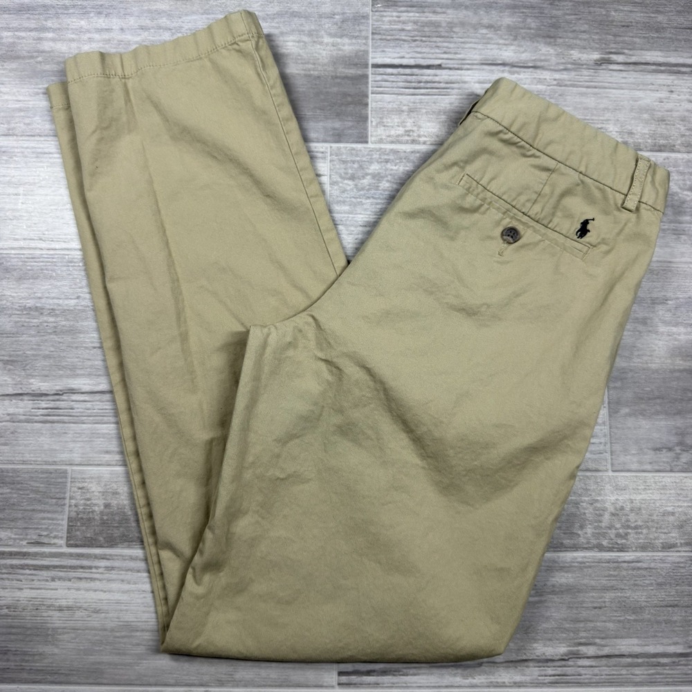 Polo Ralph Lauren Boys Classic Smith Pants Size 20 (30X30) Khaki Chino Straight
